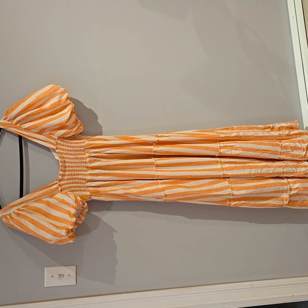 Show Me Your MuMu Striped Pink/Orange and White Maxi Dress Size M - Picture 6 of 6
